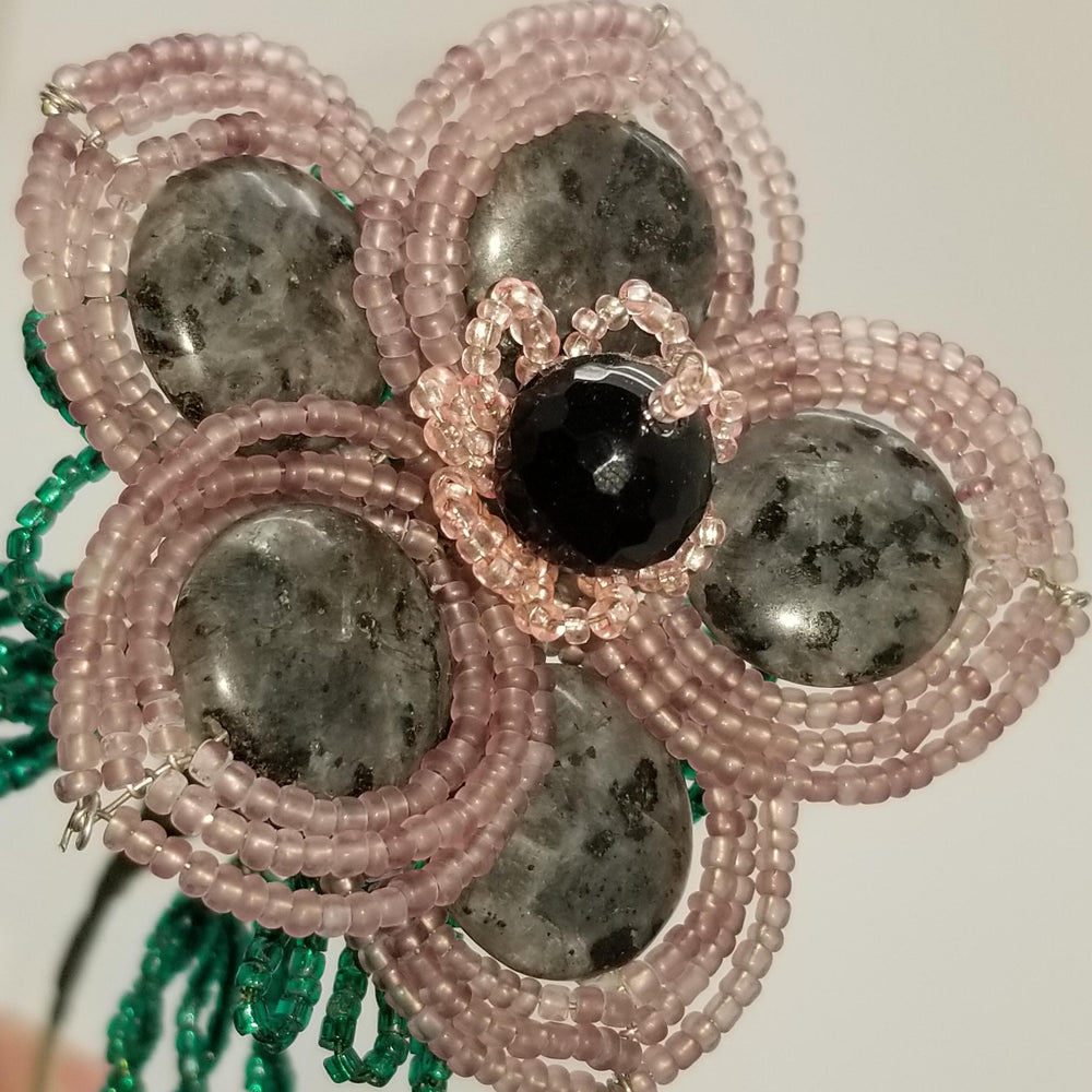 Norwegian Moonstone (Larkavite) Stone Flower