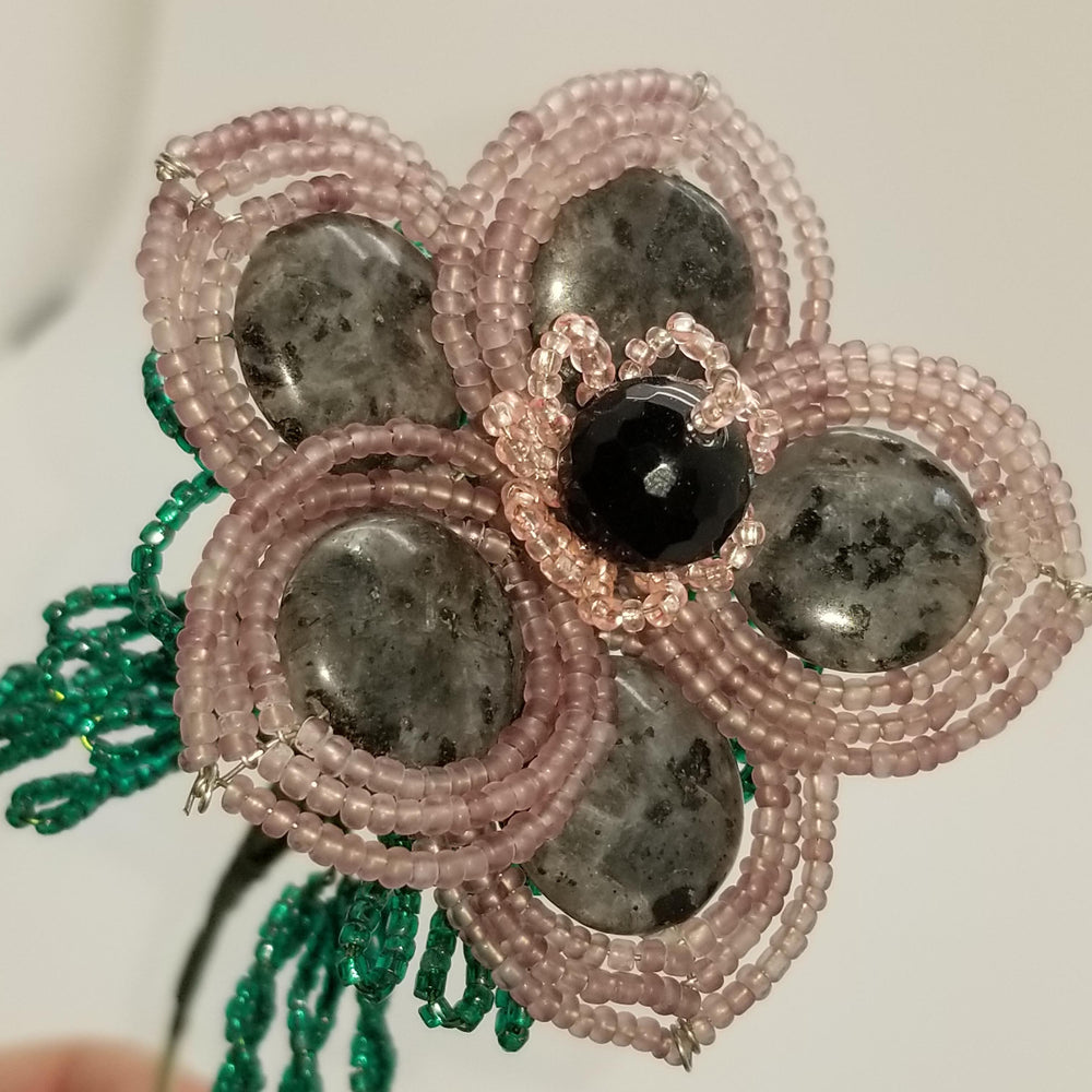 Norwegian Moonstone (Larkavite) Stone Flower