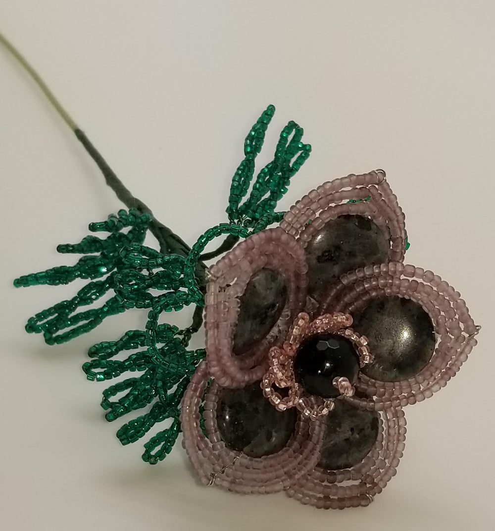 Norwegian Moonstone (Larkavite) Stone Flower