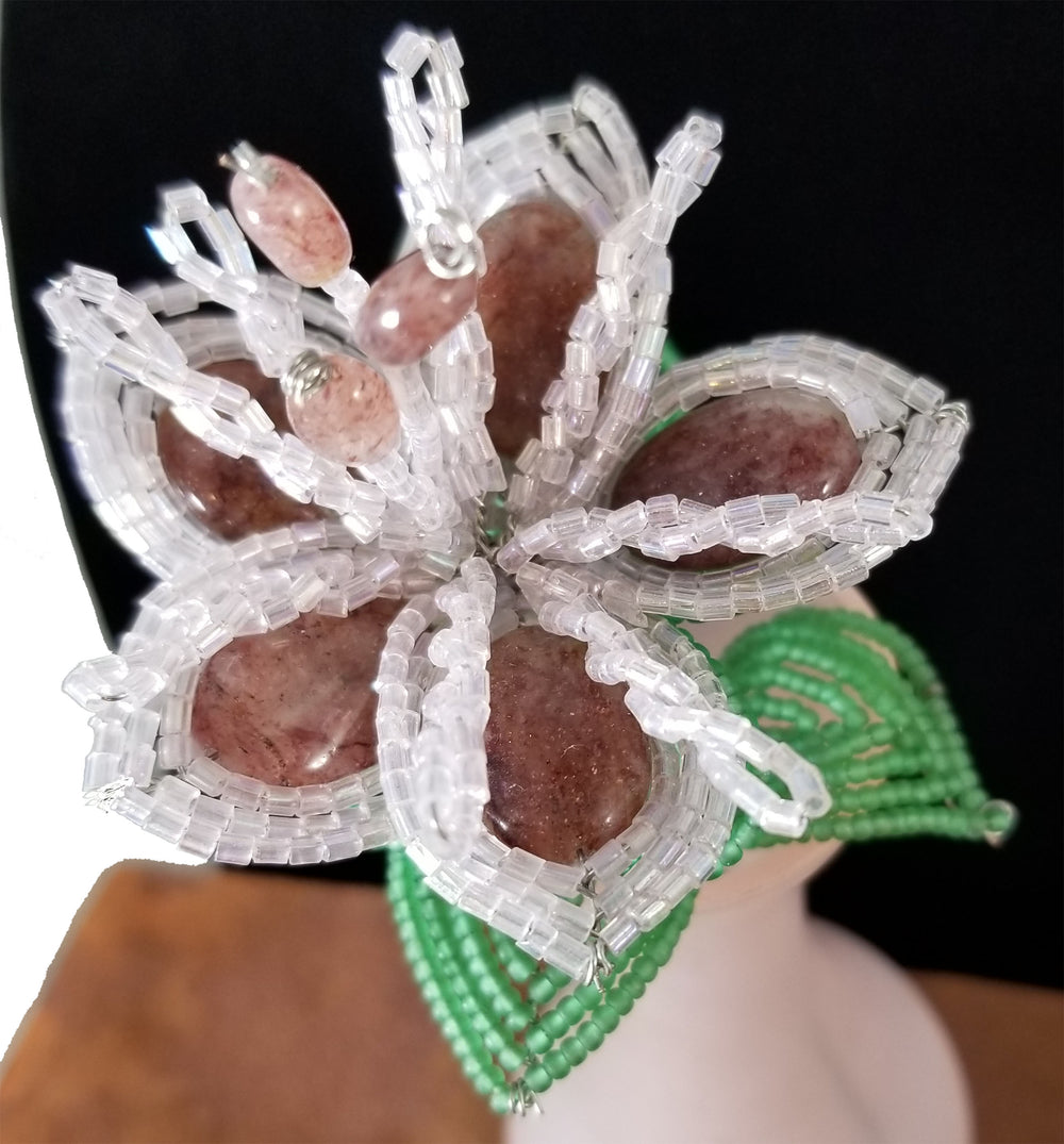 Strawberry Quartz Stone Flower