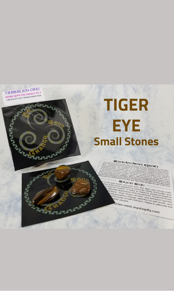 Triskelion Grid with Tiger Eye - Small Stones